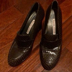 Gorgeous Walter Steiger leather python heels